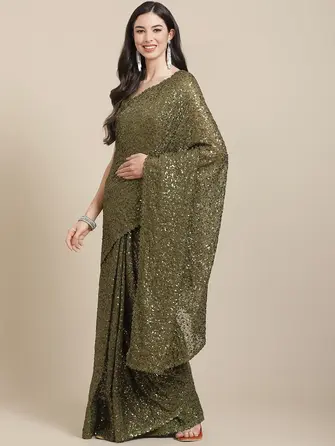 shimmer-green-georgette-saree-embroidered-resham-sequence-work