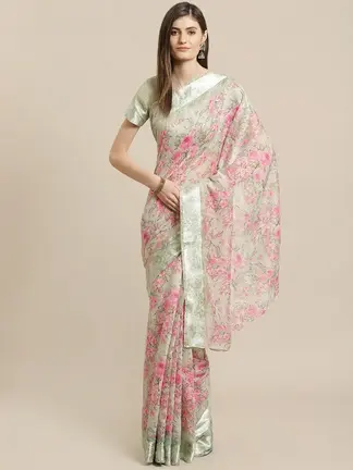 multicolor-silk-cotton-saree-floral-printed-work