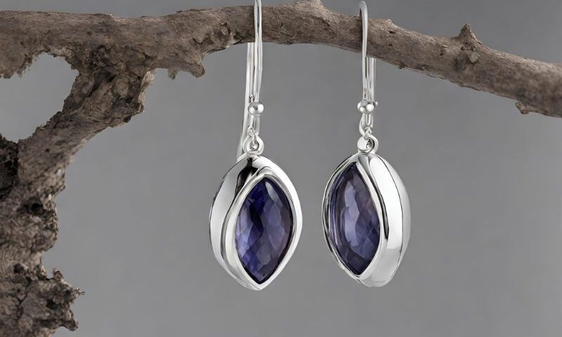 iolite earring, iolite earrings for women, iolite earrings for every occasion, silver earrings