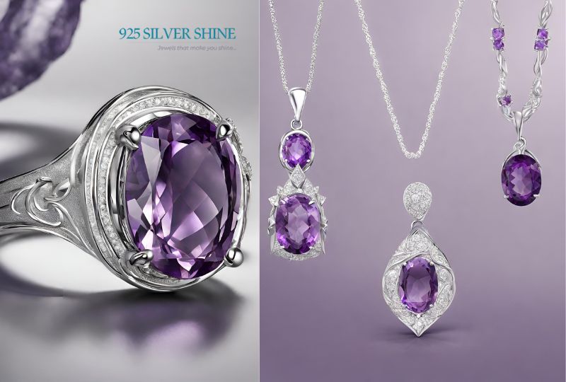 amethyst jewelry, amethyst gemstone jewelry, silver jewelry for women, amethyst jewelry for women