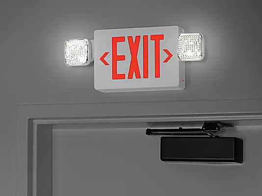 exit sign with lights