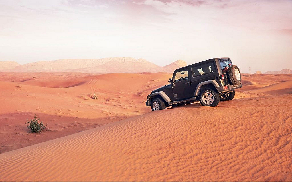 car stuck in desert